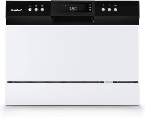 Countertop Dishwasher, Portable Dishwasher with 6 Place Settings, Compact Dishwasher with 8 Washing Programs, Speed, Baby-Care, ECO&