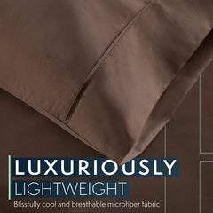 MERITLIFE King Size Sheets Set - Bedding Sheets & Pillowcases w/ 16 inch Deep Pockets - Fade Resistant & Machine Washable - 4 Piece 1800