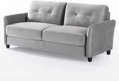 Ricardo Sofa Couch / Tufted Cushions / Easy, Tool-Free Assembly, Dark Grey