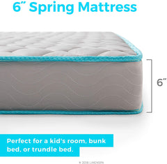 Linenspa 6 Inch Innerspring Twin Mattress with Foam Layer - Firm Feel - CertiPUR-US Certified - Mattress in a Box