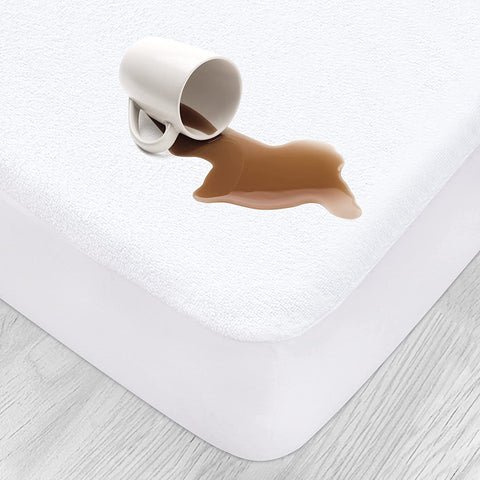 Twin Waterproof Mattress Protector, Breathable Soft Cotton Terry Surface Bed Protector, Noiseless Deep Pocket Fitted Up 8"-21" Mattress Cove