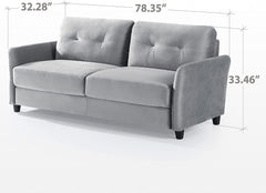 Ricardo Sofa Couch / Tufted Cushions / Easy, Tool-Free Assembly, Dark Grey