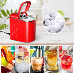 Portable Countertop Electric Ice Maker Machine, 26 lbs in 24 Hours, 9 Bullet Shaped Cubes Ready in 9 Minutes, 2 Ice Sizes, Perfect fo