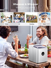 Machine for Countertop, Make 28 lbs ice in 24 hrs, Ice Cube Ready in 5 Mins, Portable Ice Cube Makers with Ice Scoop and Basket fo