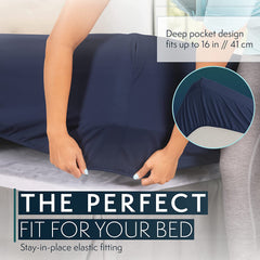 MERITLIFE King Size Sheets Set - Bedding Sheets & Pillowcases w/ 16 inch Deep Pockets - Fade Resistant & Machine Washable - 4 Piece 1800