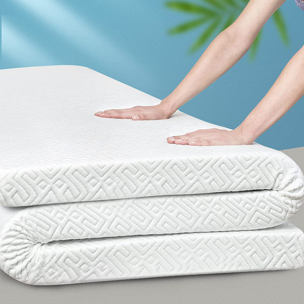 MERITLIFE 3 Inch Memory Foam Mattress Topper Queen Size,High Density Gel-Infused Cooling Foam Mattress Topper,with Removable & Washable Bamboo Fiber Cover