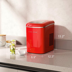 Portable Countertop Electric Ice Maker Machine, 26 lbs in 24 Hours, 9 Bullet Shaped Cubes Ready in 9 Minutes, 2 Ice Sizes, Perfect fo