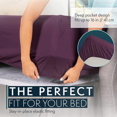 MERITLIFE King Size Sheets Set - Bedding Sheets & Pillowcases w/ 16 inch Deep Pockets - Fade Resistant & Machine Washable - 4 Piece 1800