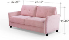 Ricardo Sofa Couch / Tufted Cushions / Easy, Tool-Free Assembly, Dark Grey