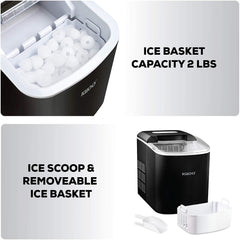 Igloo ICEB26AQ Automatic Portable Electric Countertop Ice Maker Machine, 26 Pounds in 24 Hours, 9 Ice Cubes Ready in 7 Minutes, With Ice Sco