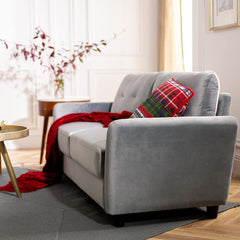 Ricardo Sofa Couch / Tufted Cushions / Easy, Tool-Free Assembly, Dark Grey