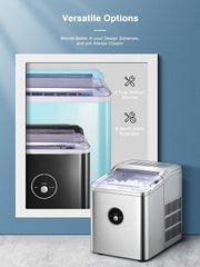 Machine for Countertop, Make 28 lbs ice in 24 hrs, Ice Cube Ready in 5 Mins, Portable Ice Cube Makers with Ice Scoop and Basket fo