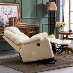 Electric Power Lift Recliner Chair Sofa with Massage and Heat for Elderly, 3 Positions, 2 Side Pockets and Cup Holders, USB Ports, Fa