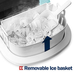 Euhomy Ice Maker Machine Countertop,26 lbs in 24 Hours,9 Cubes Ready in 6 Mins, Electric Ice Maker and Compact Potable Ice Maker with Ice Sc