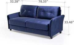 Ricardo Sofa Couch / Tufted Cushions / Easy, Tool-Free Assembly, Dark Grey