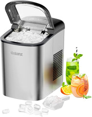 Portable Countertop Electric Ice Maker Machine, 26 lbs in 24 Hours, 9 Bullet Shaped Cubes Ready in 9 Minutes, 2 Ice Sizes, Perfect fo