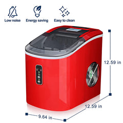 Euhomy Ice Maker Machine Countertop,26 lbs in 24 Hours,9 Cubes Ready in 6 Mins, Electric Ice Maker and Compact Potable Ice Maker with Ice Sc
