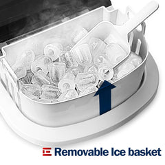 Euhomy Ice Maker Machine Countertop,26 lbs in 24 Hours,9 Cubes Ready in 6 Mins, Electric Ice Maker and Compact Potable Ice Maker with Ice Sc