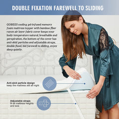 MERITLIFE Extra Thick Waterproof Mattress Topper Queen Size Cooling Mattress Pad Cover 400TC Cotton Pillow Top (8-21Inch Deep Pocket 3D Snow Down Alternative Fill)