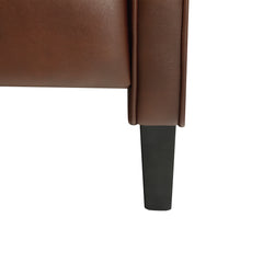 MERITLIFE Leather Wing Recliner with Thick Seat, Nailhead and Button-Tufted Leather Push Back Recliner, Easy Assembly (Brown)