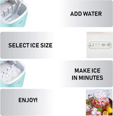 Igloo ICEB26AQ Automatic Portable Electric Countertop Ice Maker Machine, 26 Pounds in 24 Hours, 9 Ice Cubes Ready in 7 Minutes, With Ice Sco