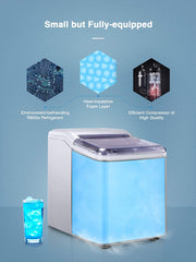 Machine for Countertop, Make 28 lbs ice in 24 hrs, Ice Cube Ready in 5 Mins, Portable Ice Cube Makers with Ice Scoop and Basket fo