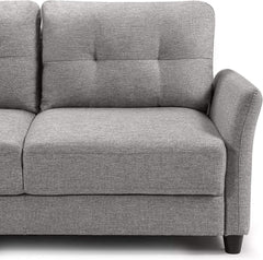 Ricardo Sofa Couch / Tufted Cushions / Easy, Tool-Free Assembly, Dark Grey