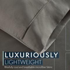 MERITLIFE King Size Sheets Set - Bedding Sheets & Pillowcases w/ 16 inch Deep Pockets - Fade Resistant & Machine Washable - 4 Piece 1800