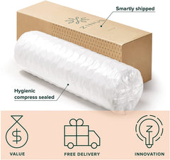 6 Inch Foam and Spring Mattress / CertiPUR-US Certified Foams / Mattress-in-a-Box, Narrow Twin, off white