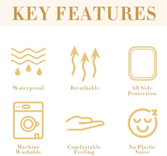 Twin Waterproof Mattress Protector, Breathable Soft Cotton Terry Surface Bed Protector, Noiseless Deep Pocket Fitted Up 8"-21" Mattress Cove