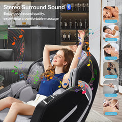 4D Massage Chairs Full Body Recliner, High Technology Zero Gravity Shiatsu SL Track with Stretching Function, Auto Body Detection, Bluetooth Heat Foot Roller,Thai Massage Techniques,Yoga Stretching