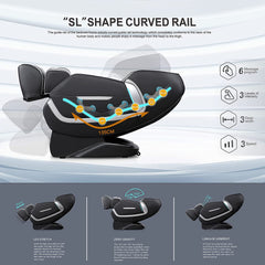 4D Massage Chairs Full Body Recliner, High Technology Zero Gravity Shiatsu SL Track with Stretching Function, Auto Body Detection, Bluetooth Heat Foot Roller,Thai Massage Techniques,Yoga Stretching