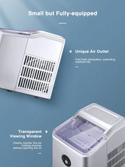 Machine for Countertop, Make 28 lbs ice in 24 hrs, Ice Cube Ready in 5 Mins, Portable Ice Cube Makers with Ice Scoop and Basket fo
