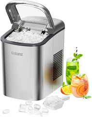 Portable Countertop Electric Ice Maker Machine, 26 lbs in 24 Hours, 9 Bullet Shaped Cubes Ready in 9 Minutes, 2 Ice Sizes, Perfect fo