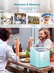 Machine for Countertop, Make 28 lbs ice in 24 hrs, Ice Cube Ready in 5 Mins, Portable Ice Cube Makers with Ice Scoop and Basket fo