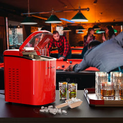 Portable Countertop Electric Ice Maker Machine, 26 lbs in 24 Hours, 9 Bullet Shaped Cubes Ready in 9 Minutes, 2 Ice Sizes, Perfect fo