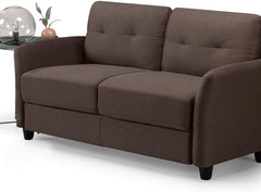 Ricardo Sofa Couch / Tufted Cushions / Easy, Tool-Free Assembly, Dark Grey