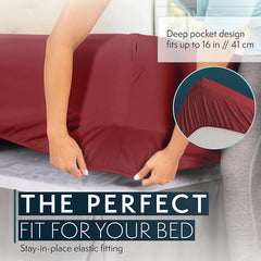 MERITLIFE King Size Sheets Set - Bedding Sheets & Pillowcases w/ 16 inch Deep Pockets - Fade Resistant & Machine Washable - 4 Piece 1800