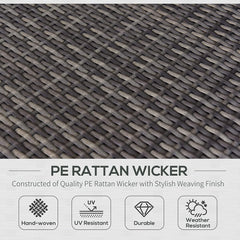Outsunny 7-Piece Outdoor Patio Furniture Set with Modern Rattan Wicker, Perfect for Garden, Deck, and Backyard, Grey