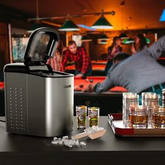 Portable Countertop Electric Ice Maker Machine, 26 lbs in 24 Hours, 9 Bullet Shaped Cubes Ready in 9 Minutes, 2 Ice Sizes, Perfect fo