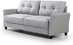 Ricardo Sofa Couch / Tufted Cushions / Easy, Tool-Free Assembly, Dark Grey