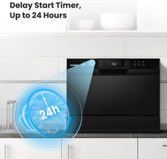 Countertop Dishwasher, Portable Dishwasher with 6 Place Settings, Compact Dishwasher with 8 Washing Programs, Speed, Baby-Care, ECO&
