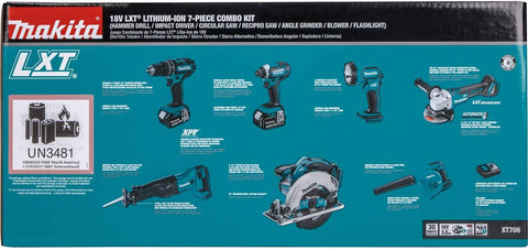 XT706 3.0Ah 18V LXT Lithium-Ion Cordless Combo Kit (7 Piece)