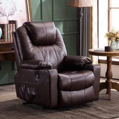 Electric Power Lift Recliner Chair Sofa with Massage and Heat for Elderly, 3 Positions, 2 Side Pockets and Cup Holders, USB Ports, Fa
