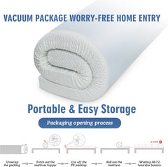 MERITLIFE Extra Thick Waterproof Mattress Topper Queen Size Cooling Mattress Pad Cover 400TC Cotton Pillow Top (8-21Inch Deep Pocket 3D Snow Down Alternative Fill)