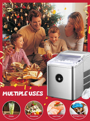 Machine for Countertop, Make 28 lbs ice in 24 hrs, Ice Cube Ready in 5 Mins, Portable Ice Cube Makers with Ice Scoop and Basket fo