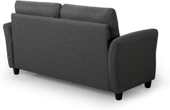 Ricardo Sofa Couch / Tufted Cushions / Easy, Tool-Free Assembly, Dark Grey