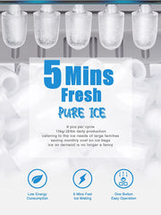 Machine for Countertop, Make 28 lbs ice in 24 hrs, Ice Cube Ready in 5 Mins, Portable Ice Cube Makers with Ice Scoop and Basket fo