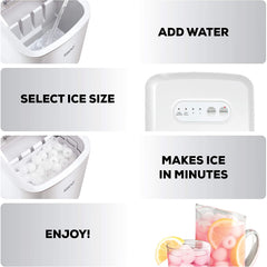 Igloo ICEB26AQ Automatic Portable Electric Countertop Ice Maker Machine, 26 Pounds in 24 Hours, 9 Ice Cubes Ready in 7 Minutes, With Ice Sco