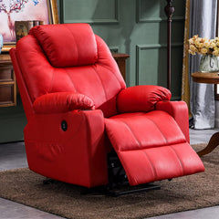 Electric Power Lift Recliner Chair Sofa with Massage and Heat for Elderly, 3 Positions, 2 Side Pockets and Cup Holders, USB Ports, Fa